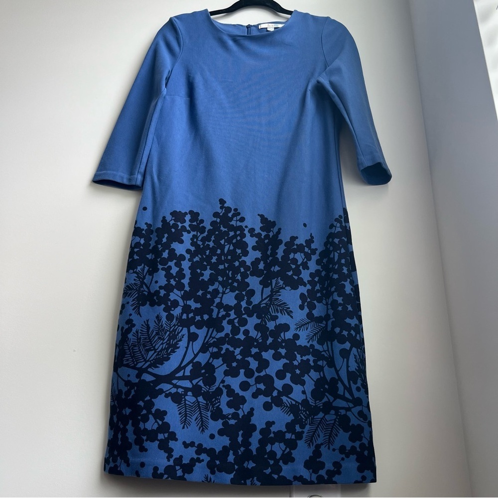 Boden Blue A-line Dress with 3/4 Sleeves - Picture 6 of 13